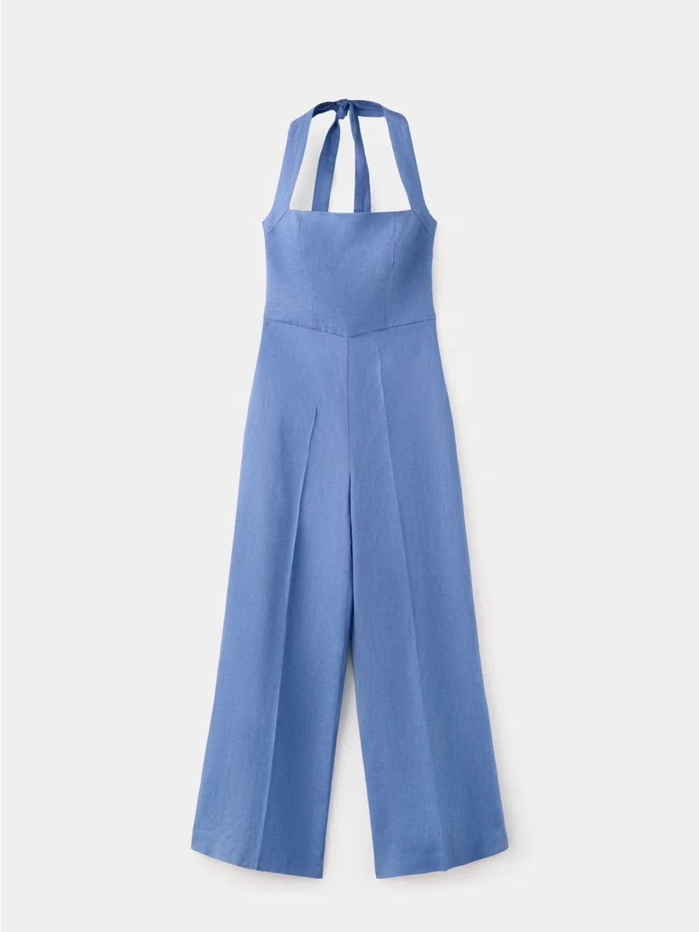 NWT (size XS) MANGO 100% LINEN HALTER JUMPSUIT